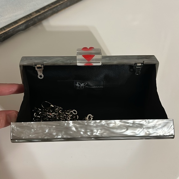Milanblocks Silver Acrylic Clutch - Picture 3 of 3
